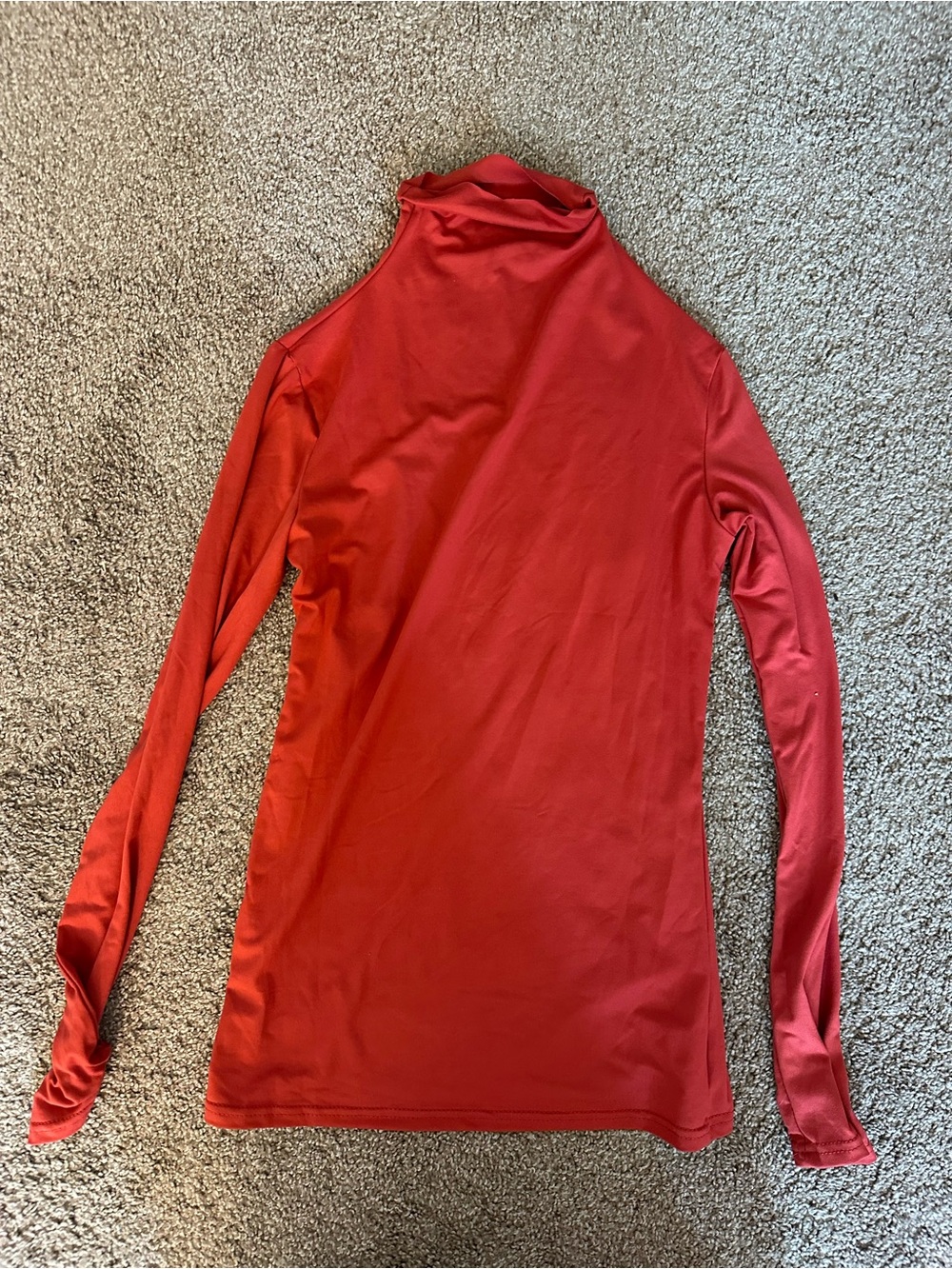 OGL Women's Red Long Sleeve Mock Neck Top